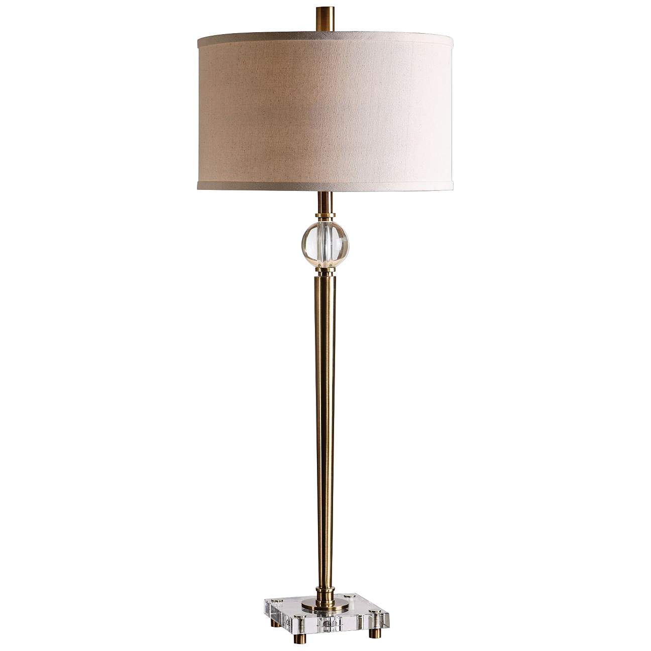 Uttermost Mesita Brushed Brass Metal Table Lamp - #7W430 | Lamps Plus