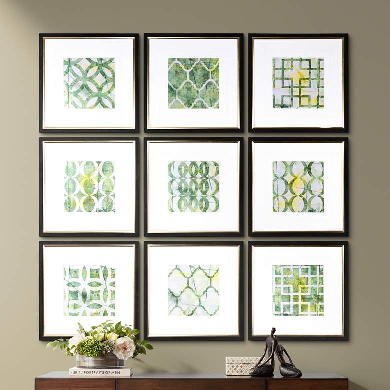 Image 1 Uttermost Metric Links 9-Piece 22 3/4" Square Wall Art Set