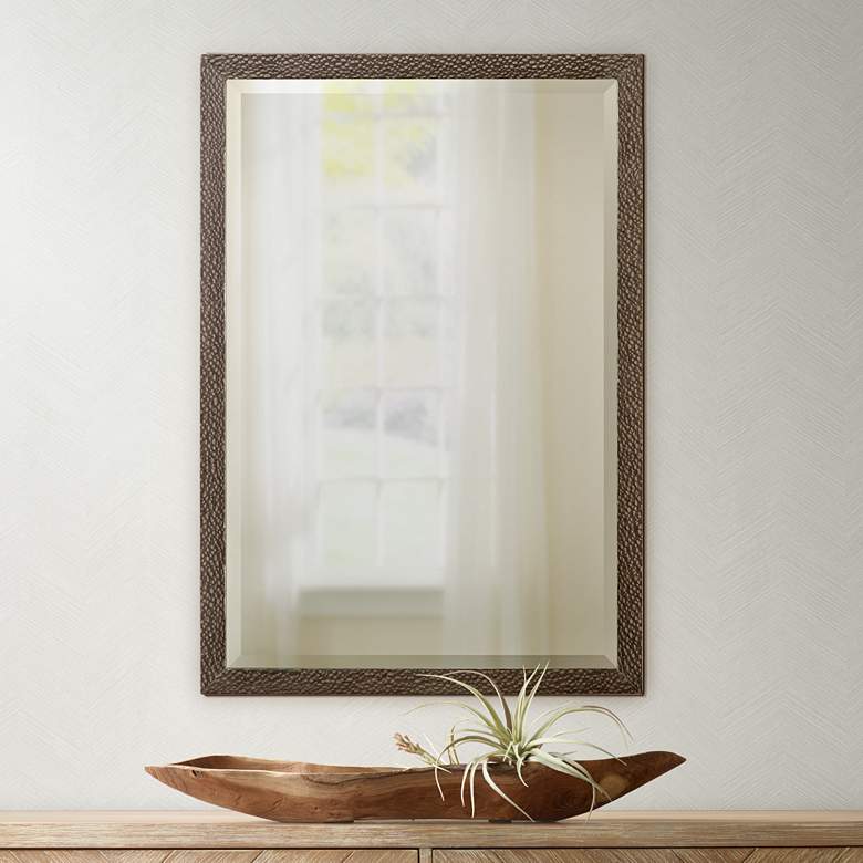 Image 1 Uttermost Michaela Oak Veneer 22 inch x 32 inch Wall Mirror