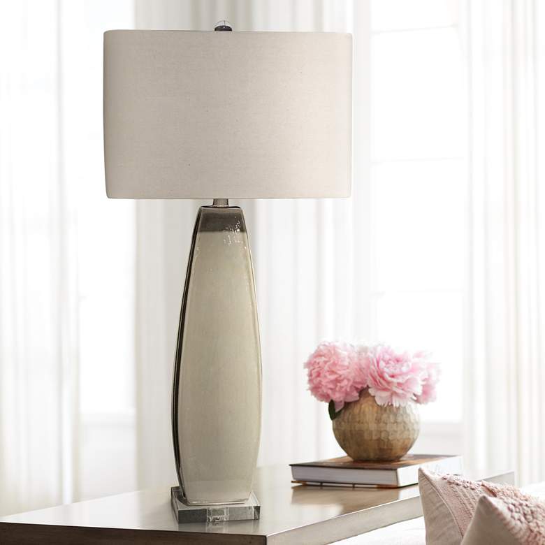 Image 1 Uttermost Michalla Worn Charcoal Ceramic Table Lamp