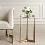 1_Uttermost Midas 14"W Antique Gold and Crystal Accent Table