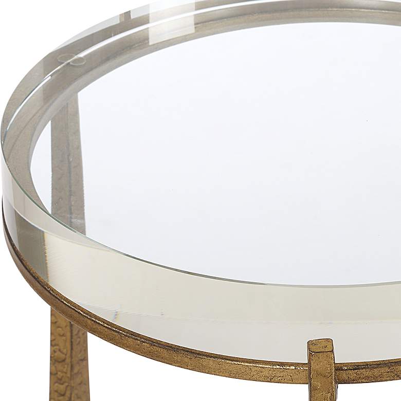 Image 4 Uttermost Midas 14"W Antique Gold and Crystal Accent Table more views