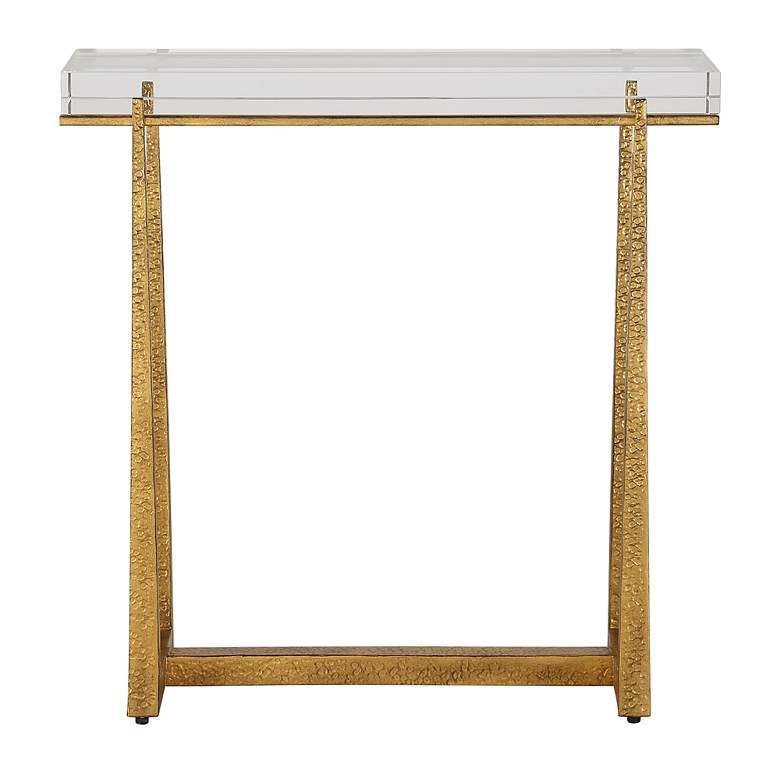 Image 2 Uttermost Midas 24" Wide Antique Gold Accent Table