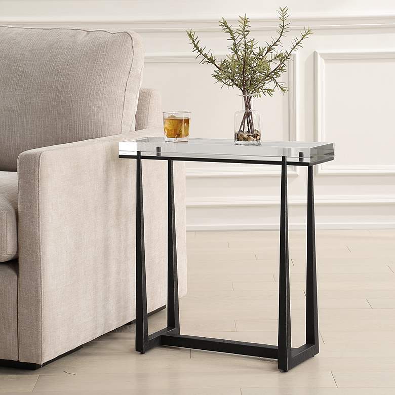 Image 4 Uttermost Midas 24" Wide Textured Dark Bronze Accent Table more views