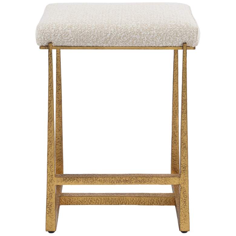 Image 1 Uttermost Midas 26" Gold and Beige Counter Stool