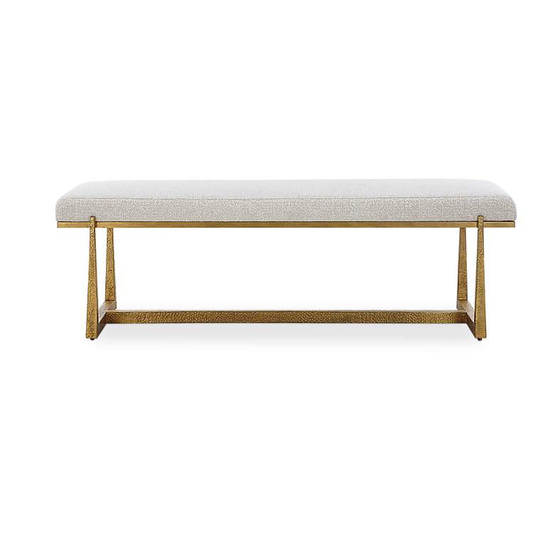 Image 2 Uttermost Midas 60" Wide Driftwood Toned Fabric Accent Bench