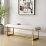 1_Uttermost Midas 60" Wide Driftwood Toned Fabric Accent Bench