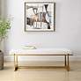 3_Uttermost Midas 60" Wide Driftwood Toned Fabric Accent Bench more views