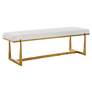 4_Uttermost Midas 60" Wide Driftwood Toned Fabric Accent Bench more views