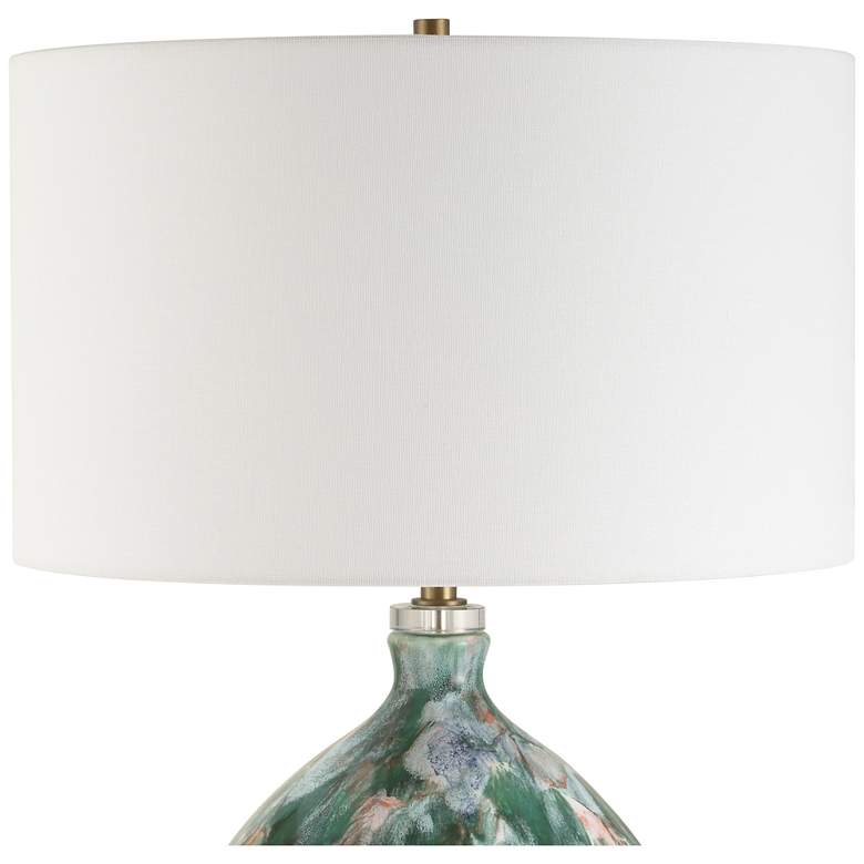 Image 4 Uttermost Mihaela 27" Green and Ivory Ceramic Table Lamp more views