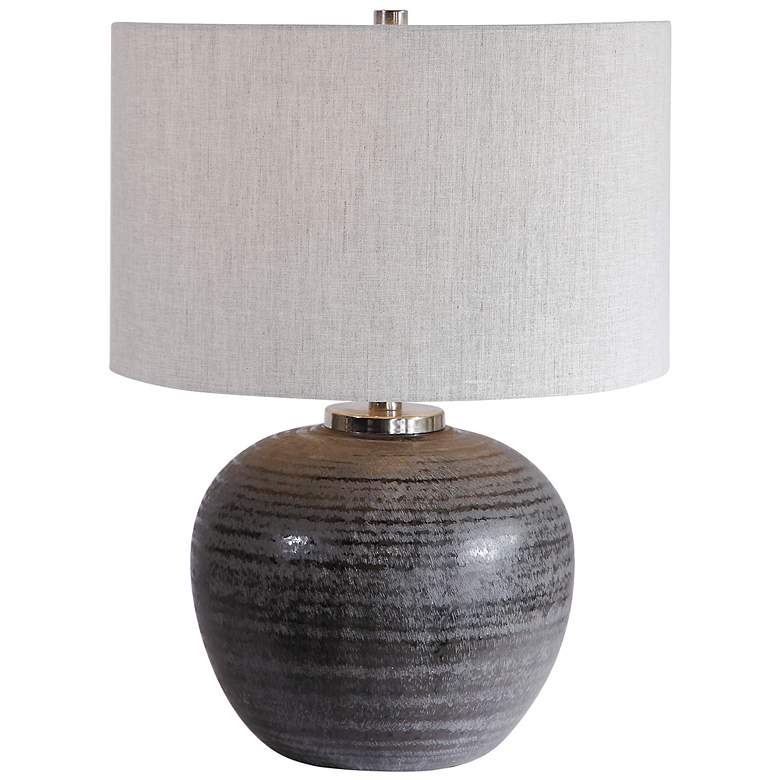 Image 2 Uttermost Mikkel Charcoal Glaze Accent Table Lamp