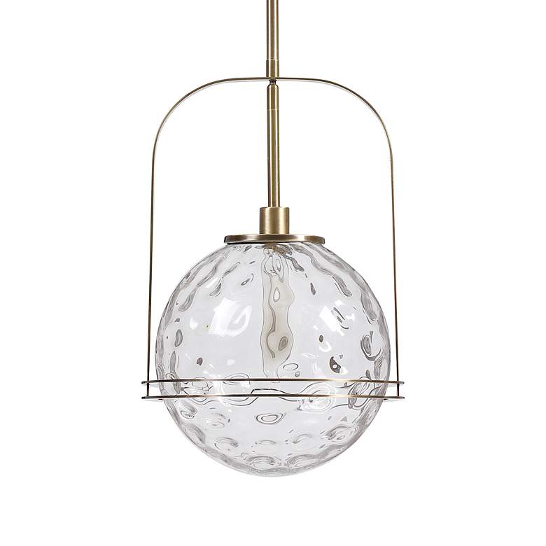 Image 3 Uttermost Mimas 13" Wide Antique Brass Pendant Light more views