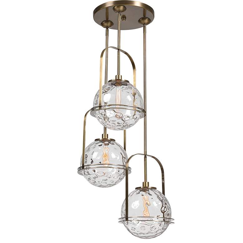 Image 5 Uttermost Mimas 24" Wide Brass 3-Light Cluster Pendant Light more views