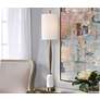 1_Uttermost Minette 40" High Brass Steel and White Marble Buffet Lamp