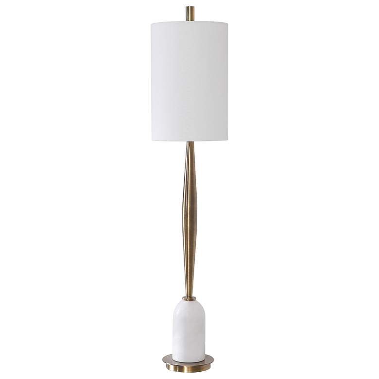 Image 3 Uttermost Minette 40" High Brass Steel and White Marble Buffet Lamp more views