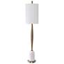 3_Uttermost Minette 40" High Brass Steel and White Marble Buffet Lamp more views