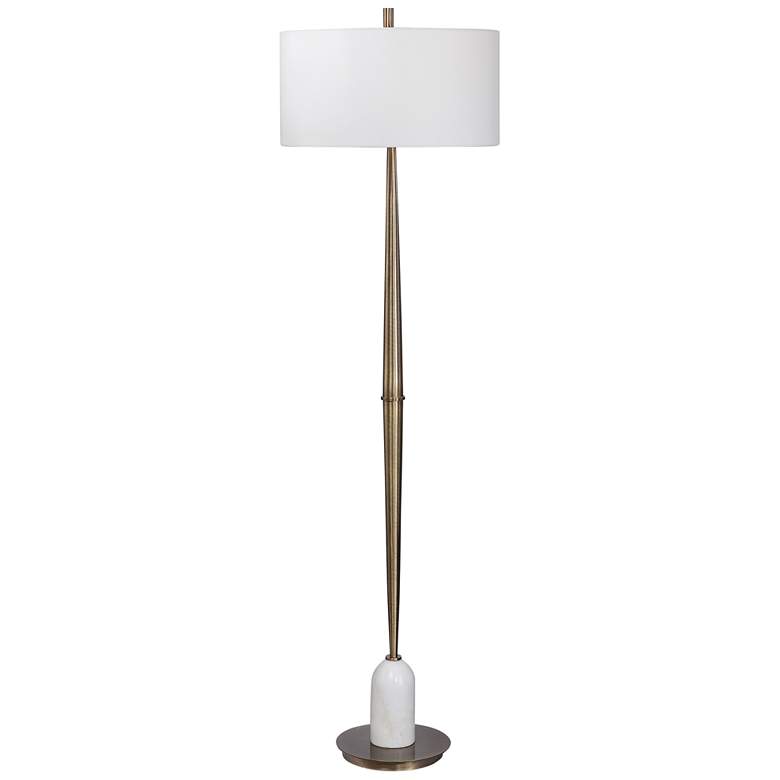 Image 2 Uttermost Minette 70 1/2 inch Modern Plated Antique Brass Floor Lamp