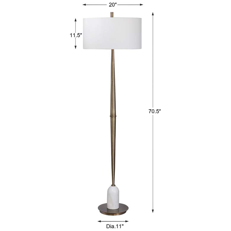 Image 6 Uttermost Minette 70 1/2 inch Modern Plated Antique Brass Floor Lamp more views