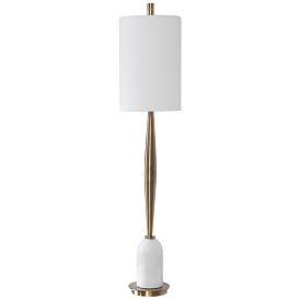 Image2 of Uttermost Minette Brass Steel and White Marble Buffet Lamp