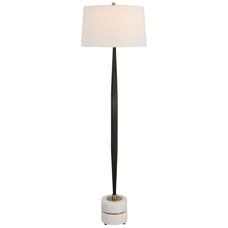 Image 2 Uttermost Miraz 65 3/4" Modern White Marble and Cast Iron Floor Lamp