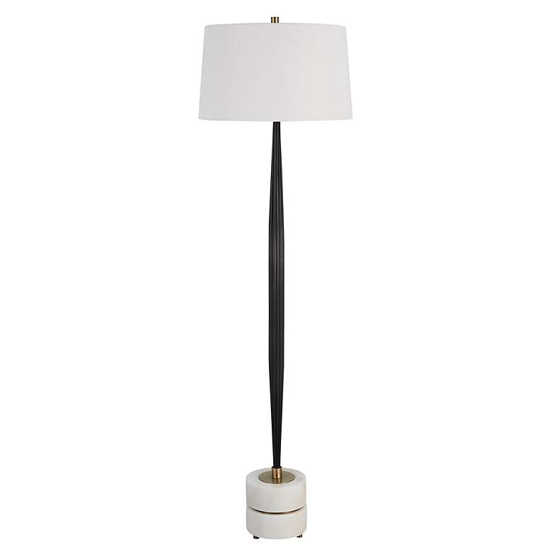 Image 4 Uttermost Miraz 65 3/4" Modern White Marble and Cast Iron Floor Lamp more views