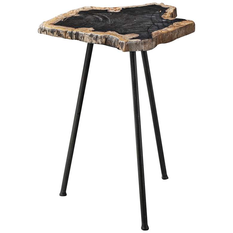 Image 2 Uttermost Mircea 16"W Natural and Aged Black Accent Table