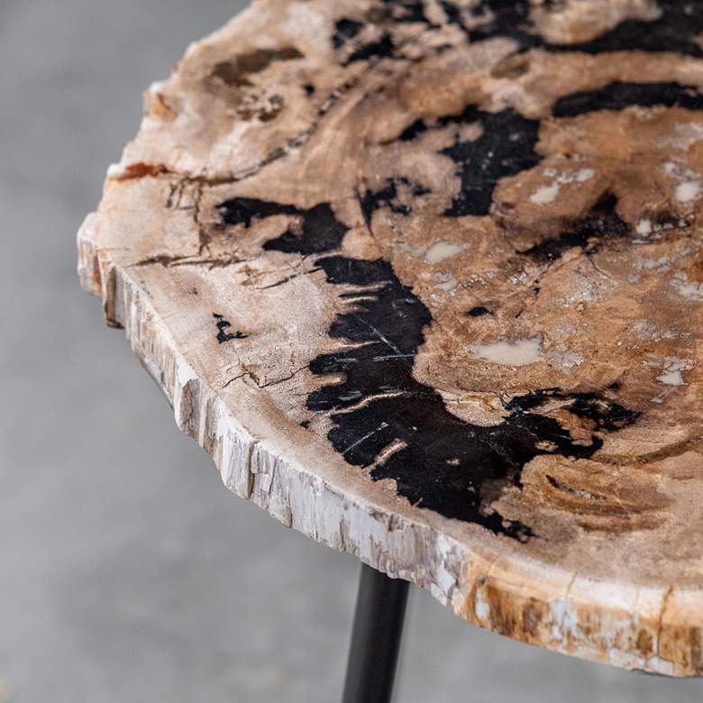 Image 4 Uttermost Mircea 16"W Natural and Aged Black Accent Table more views