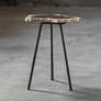 Uttermost Mircea 16"W Natural and Aged Black Accent Table