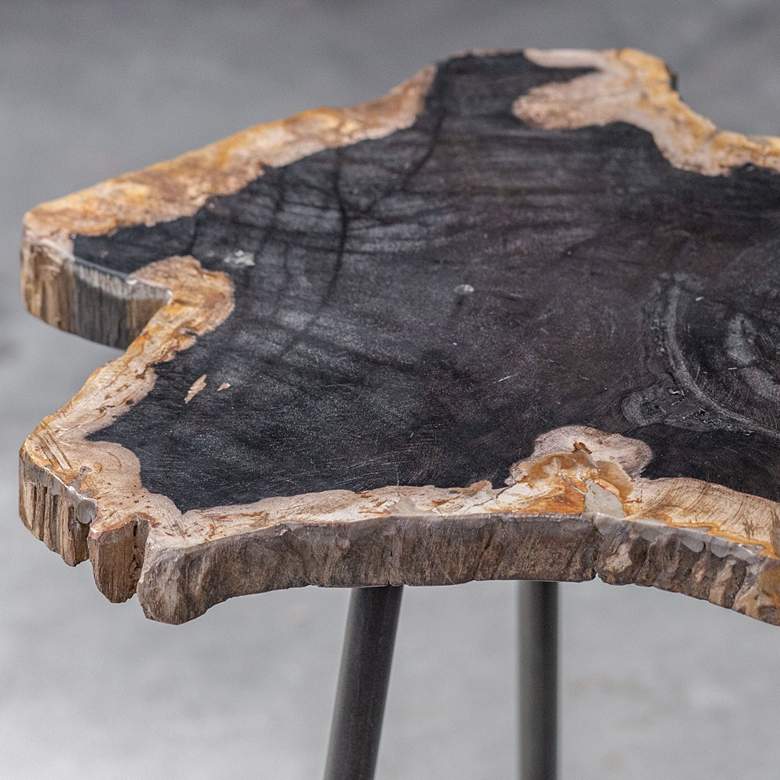 Image 6 Uttermost Mircea 16"W Natural and Aged Black Accent Table more views