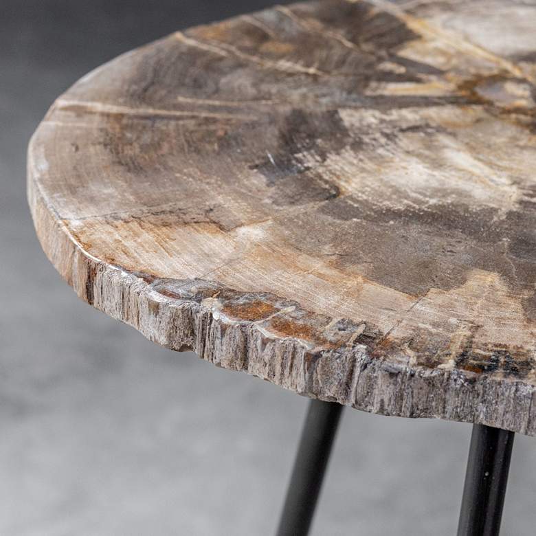 Image 7 Uttermost Mircea 16"W Natural and Aged Black Accent Table more views