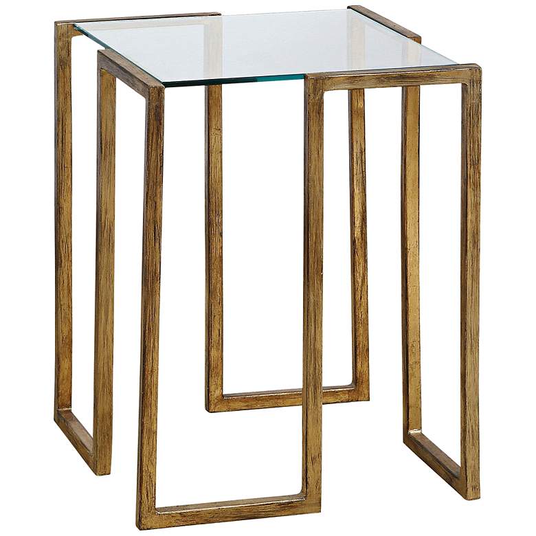 Image 2 Uttermost Mirren Gold and Glass Accent Table