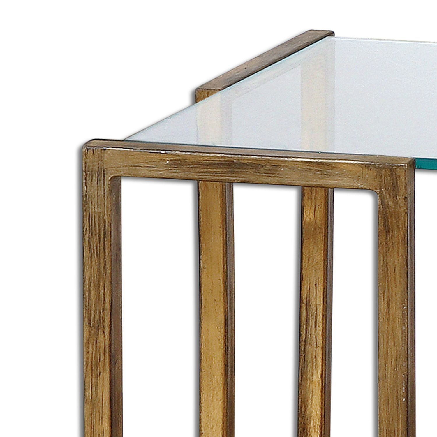 Image 4 Uttermost Mirren Gold and Glass Accent Table more views