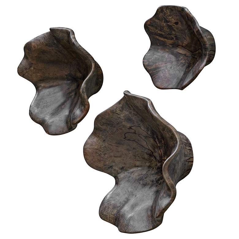 Image 6 Uttermost Mocha 3-Piece Wood Wall Decor more views