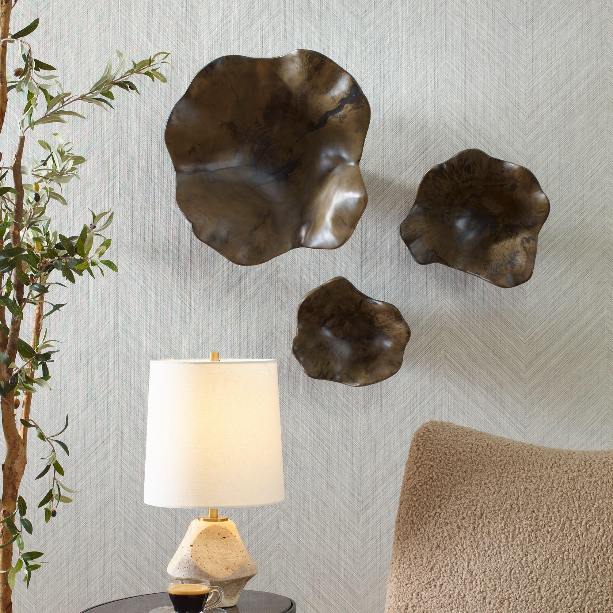 Uttermost Mocha 3-Piece Wood Wall Decor
