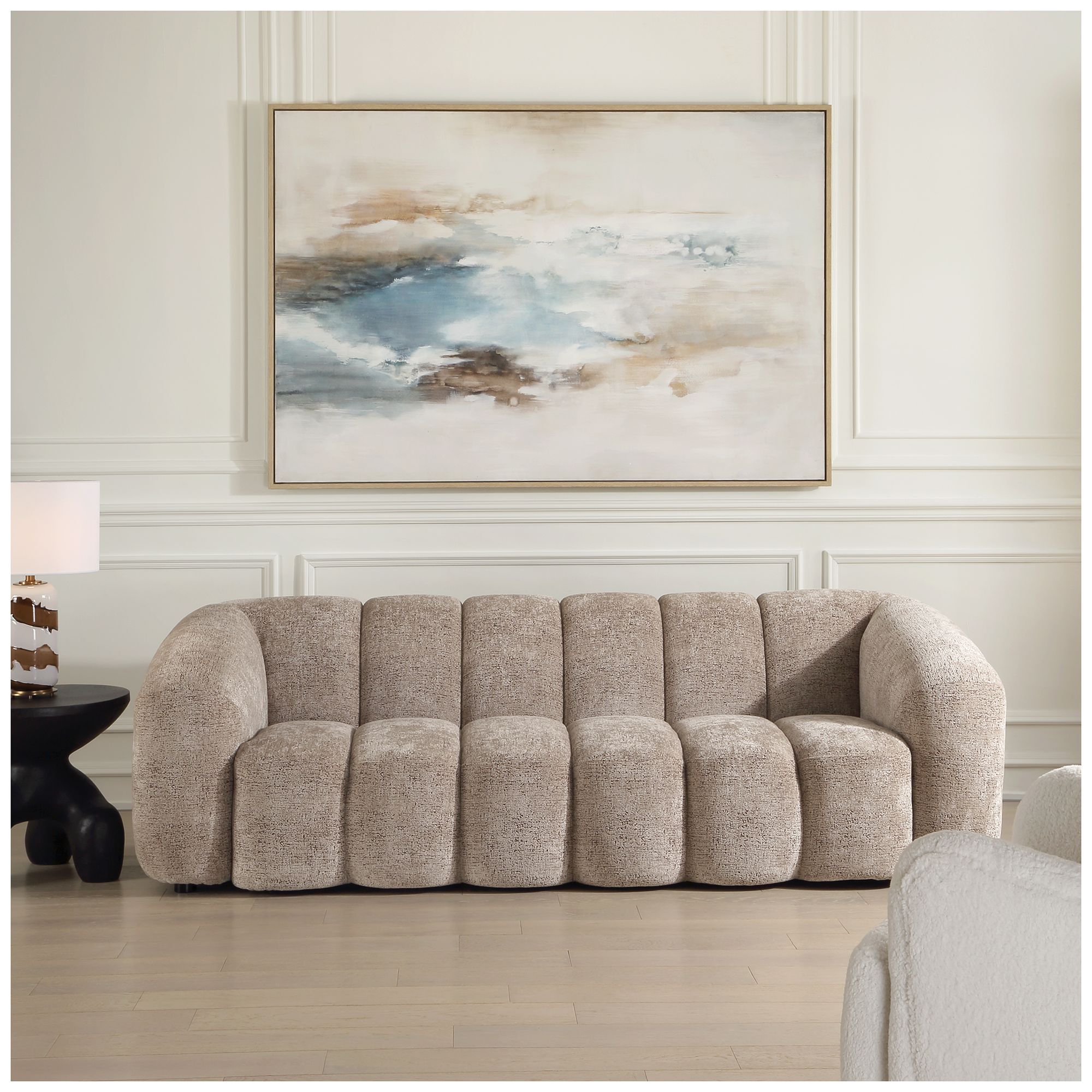 Image 3 Uttermost Modella 92 1/2" Wide Camel Fabric Sofa more views