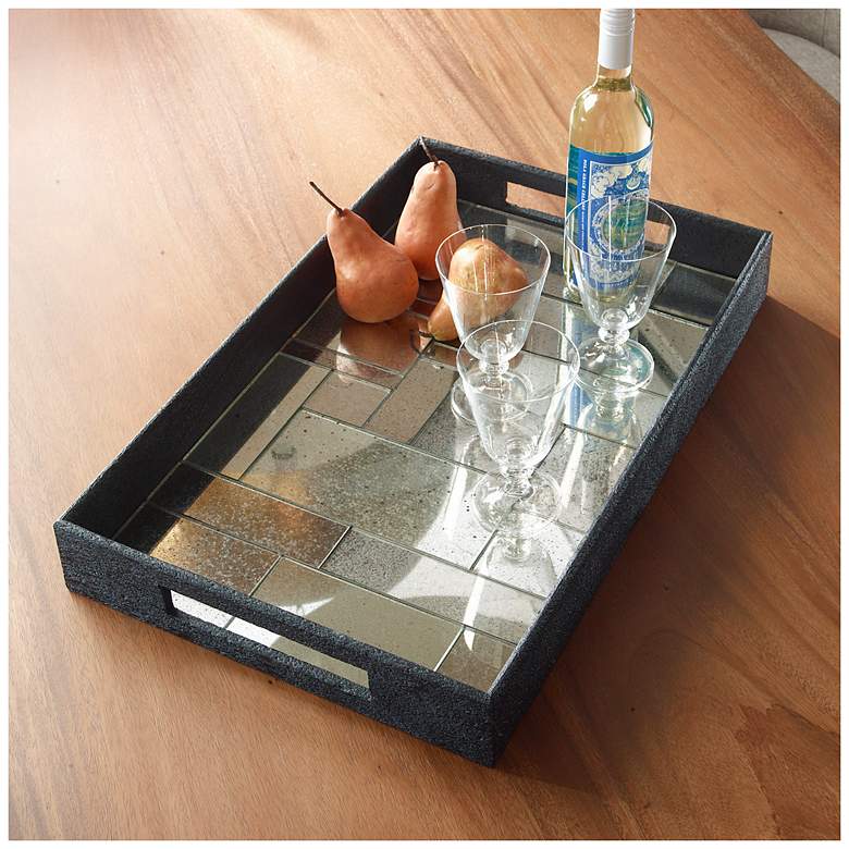 Image 2 Uttermost Modern Mosaic Rectangular Tray more views