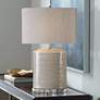Uttermost Modica 25 1/2" Taupe Textured Ceramic Oval Table Lamp