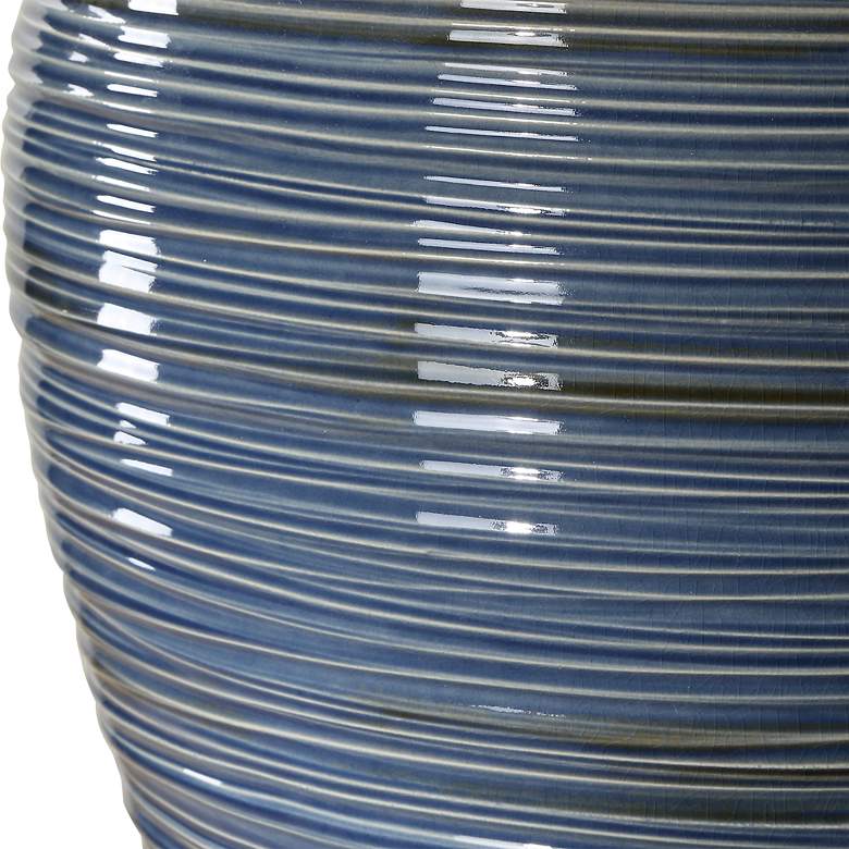Image 7 Uttermost Moher 26" High Glossy Blue Ribbed Ceramic Table Lamp more views