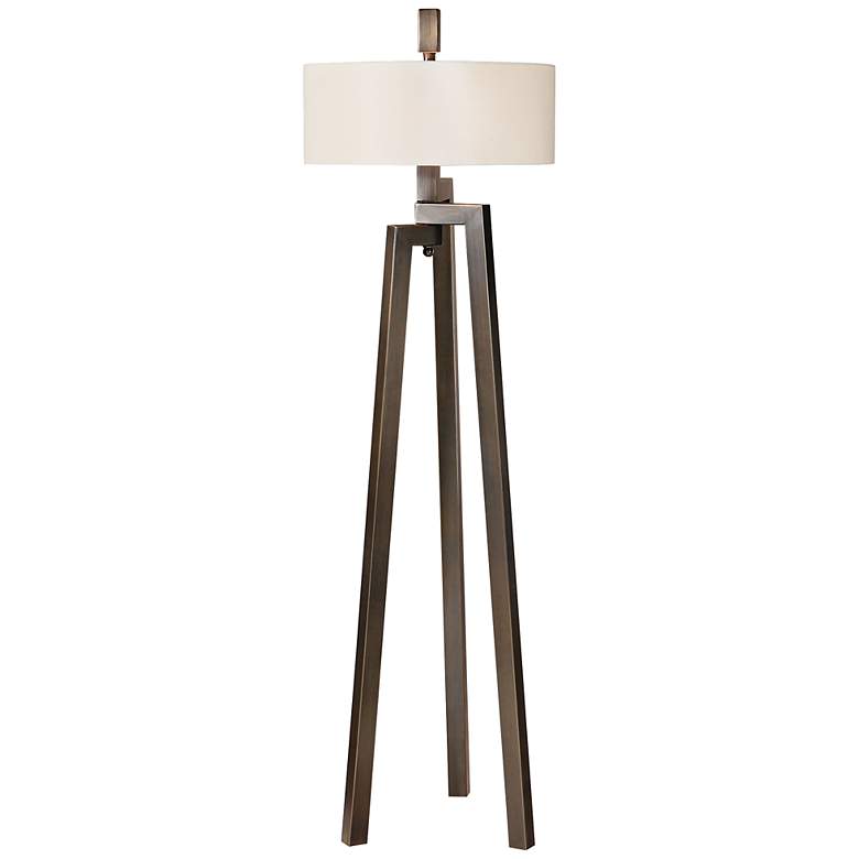 Image 2 Uttermost Mondovi 60 inch Bronze and Gold Tripod Floor Lamp