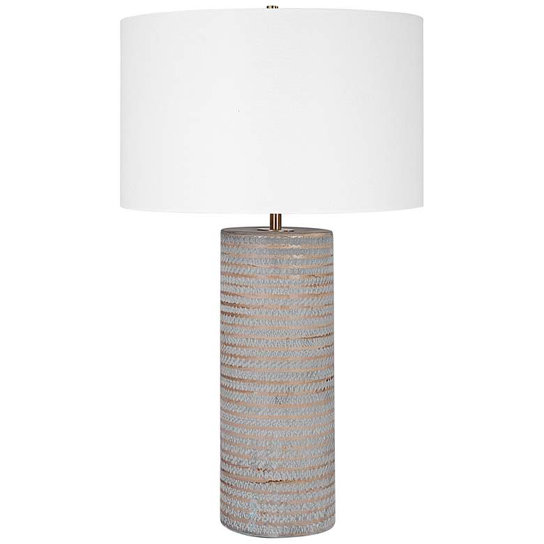 Image 2 Uttermost Monolith 28 1/2" Brown and Gray Ceramic Table Lamp