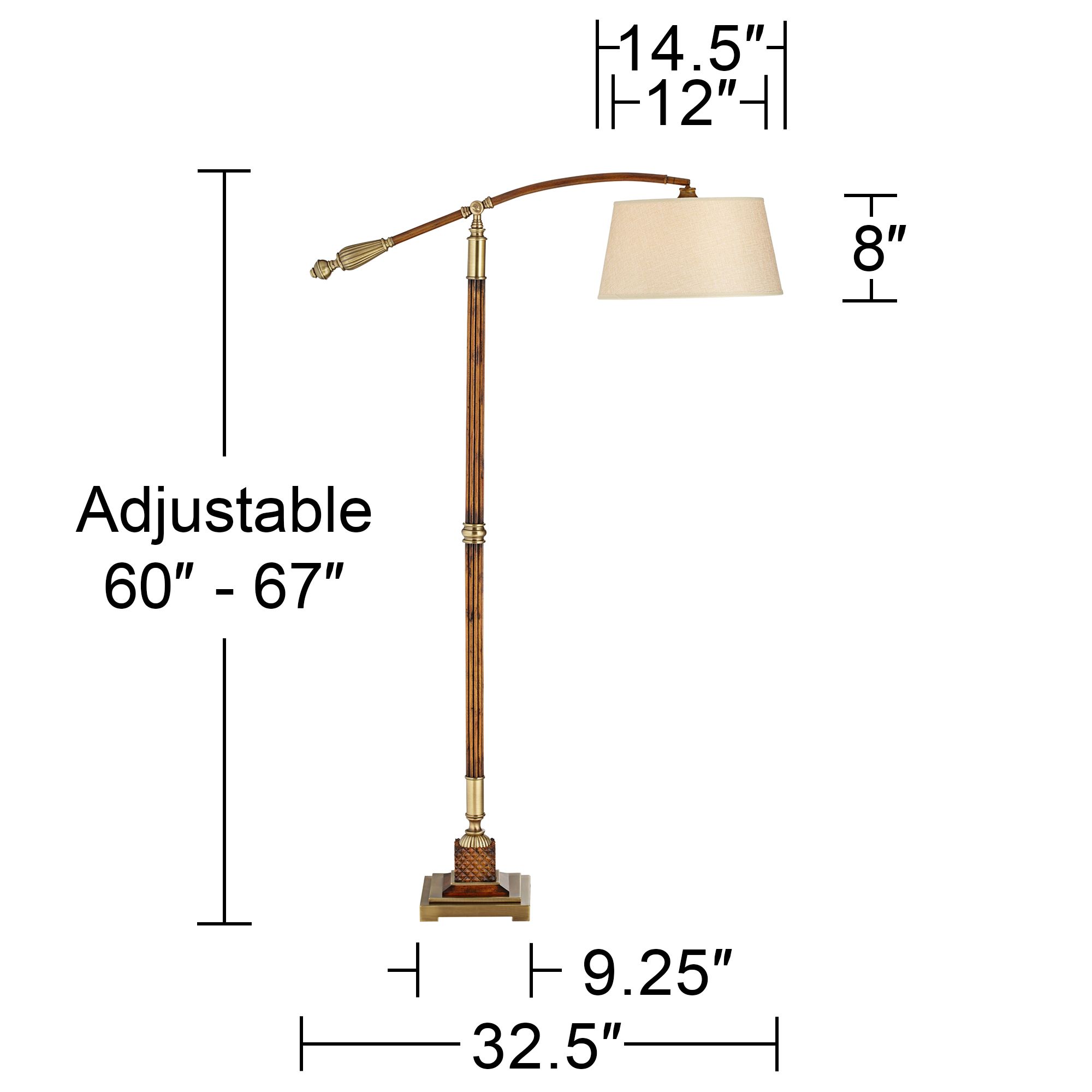 Uttermost Monroe Adjustable Downbridge Arc Floor Lamp 5M192 Lamps Plus