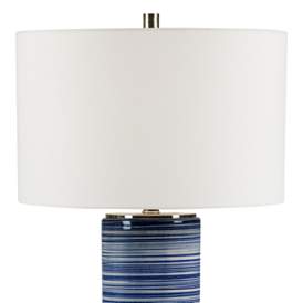 Image3 of Uttermost Montauk White and Indigo Column Ceramic Table Lamp more views