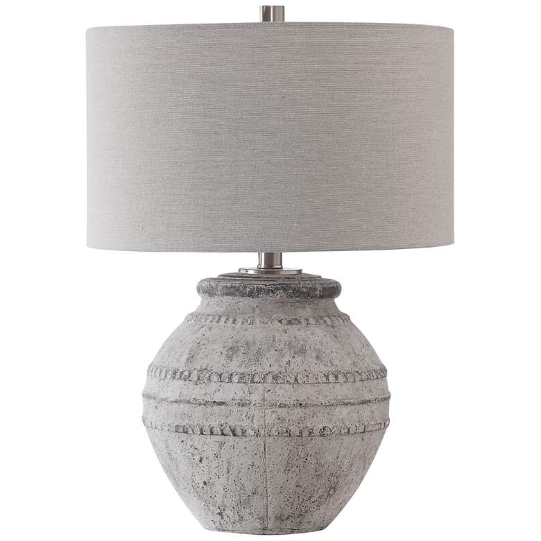 Image 2 Uttermost Montsant 25 1/2" Distressed Stone Ivory Ceramic Table Lamp