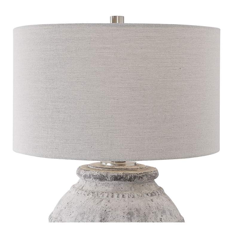 Image 5 Uttermost Montsant 25 1/2 inch Distressed Stone Ivory Ceramic Table Lamp more views