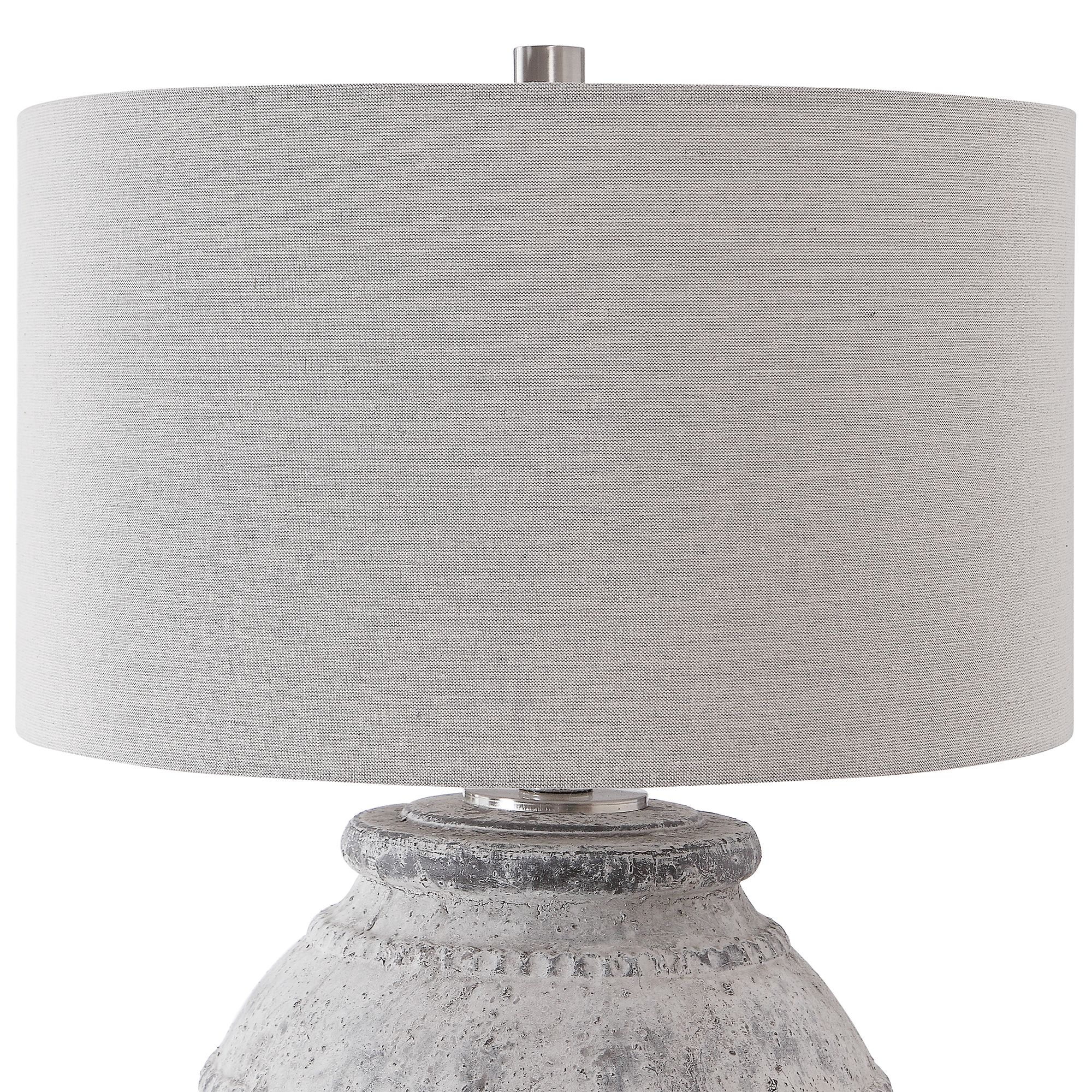 distressed stone table lamp