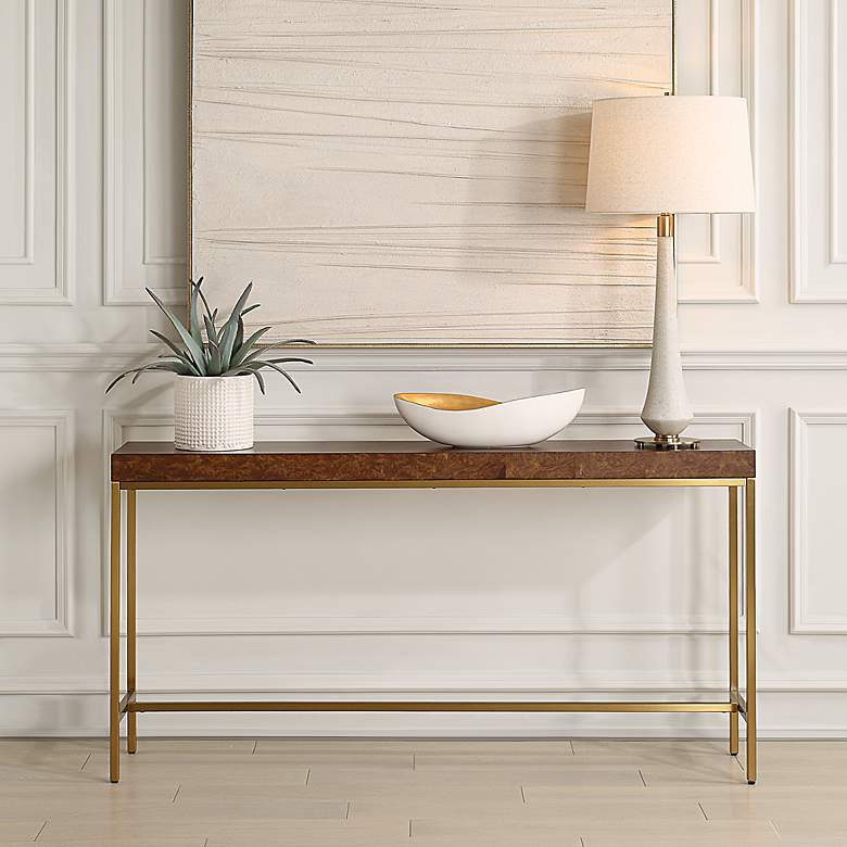 Image 2 Uttermost Moran 60" Wide Wood and SS Console Table more views
