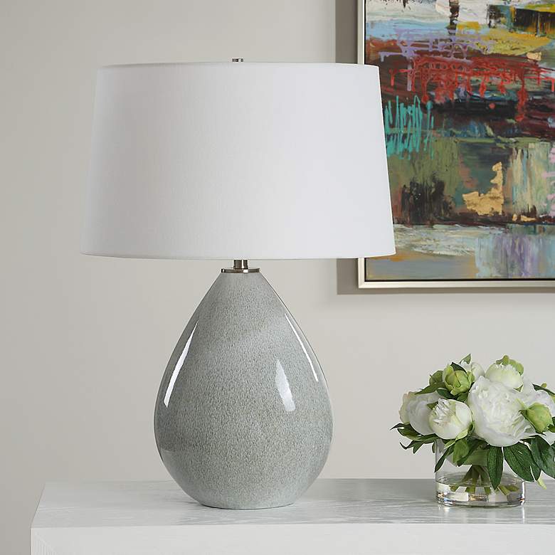 Image 3 Uttermost Moray 24 1/4" Mushroom Gray Ceramic Table Lamp more views