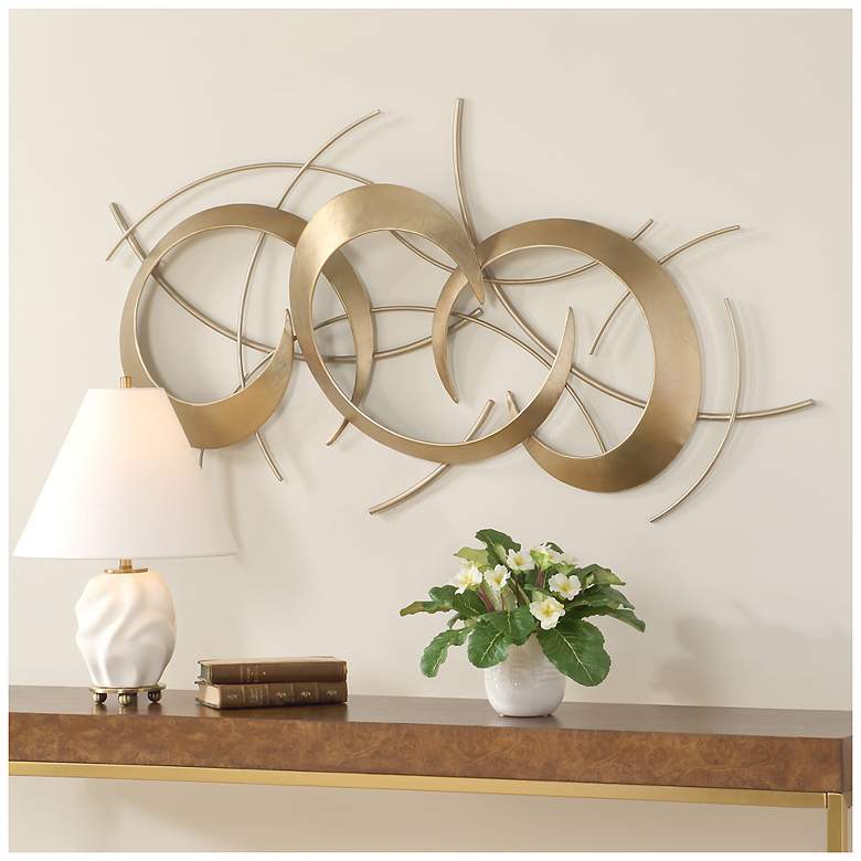 Image 3 Uttermost Motivate 42" Wide Gold Metal Wall Decor more views
