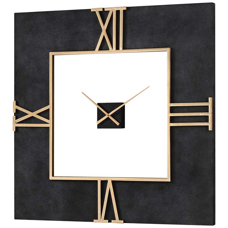 Image 1 Uttermost Mudita Textured Black 40 inch Square Wall Clock