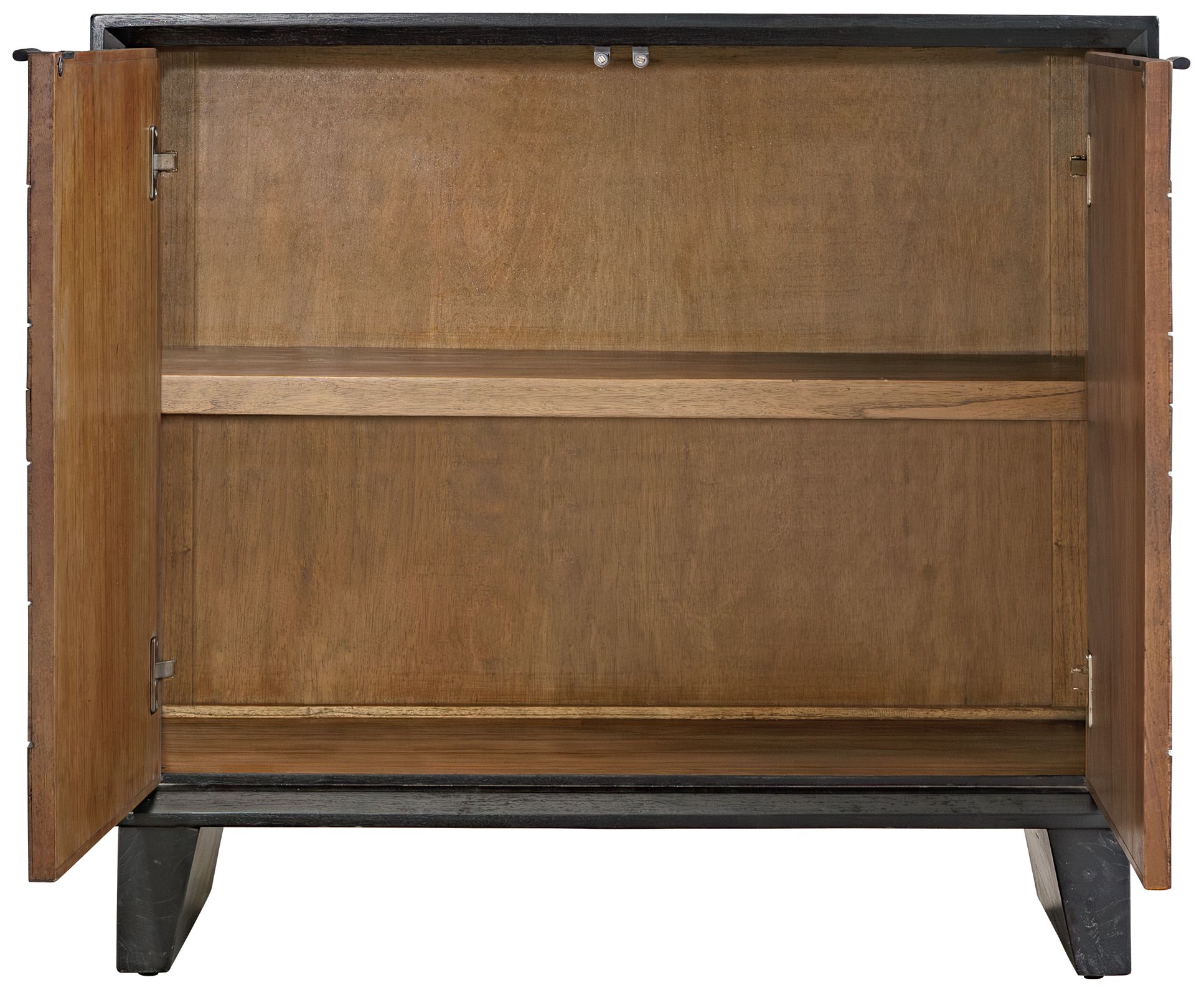 Image 3 Uttermost Muestra 36" Wide Black and Woodtone 2 Door Cabinet more views